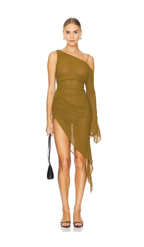 Shop H:ours Rei Midi Dress In Olive