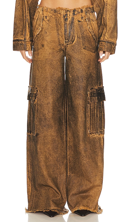 Shop H:ours Micayla Cargo Pant In Coated Vintage Brown
