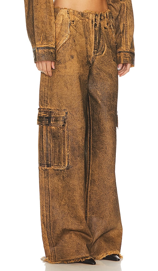 Shop H:ours Micayla Cargo Pant In Coated Vintage Brown