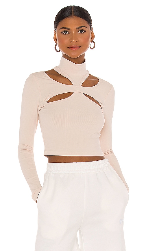 h:ours Alyson Cut Out Top in Beige