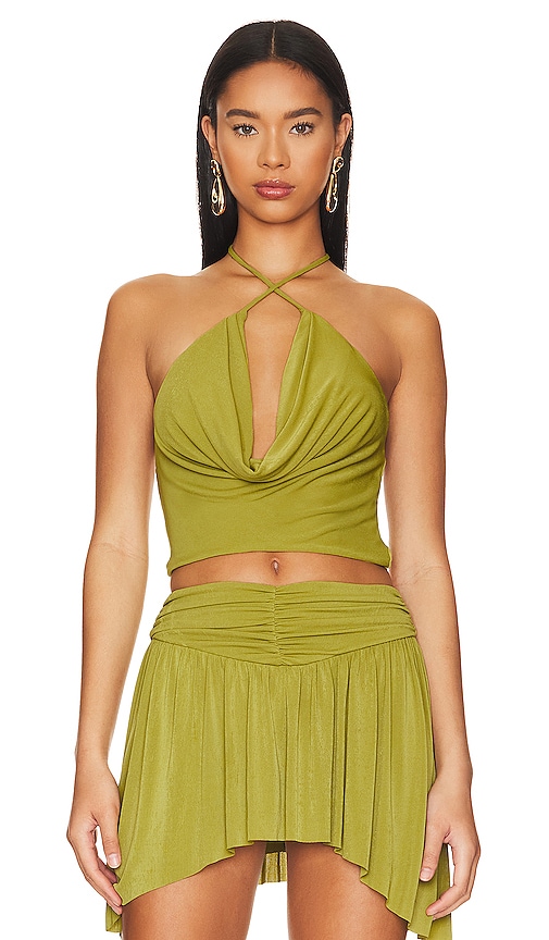 H:ours Yimena Crop Top In Chartreuse Green