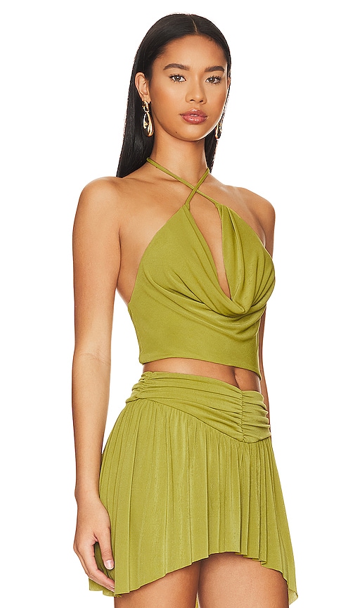 Shop H:ours Yimena Crop Top In Chartreuse Green