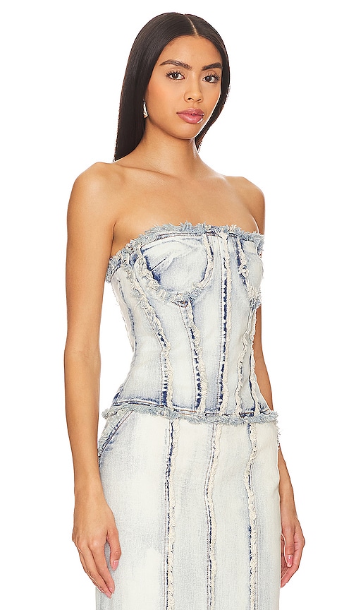 Shop H:ours Letitia Corset Top In Blue