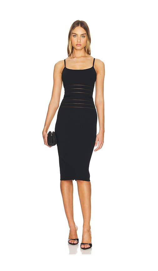 Shop Herve Leger The Kiera Dress In 黑色