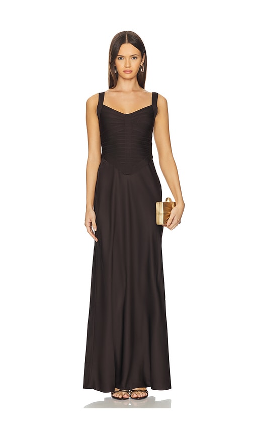 Herve Leger The Samantha Gown In Brown