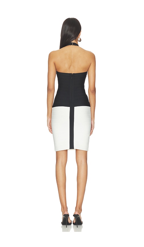  Herve Leger Robe Mi-longue The Opening Night Dress En White,black. Taille L. Also En M, S, Xl, Xs, Xxs. 