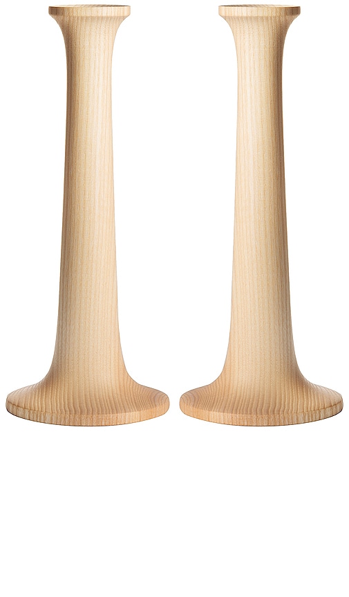 HAWKINS NEW YORK Set of 2 Large Simple Candle Holder in Beige