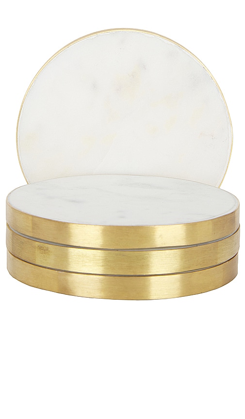 Shop Hawkins New York Simple Marble Set Of 4 Coasters In 白色