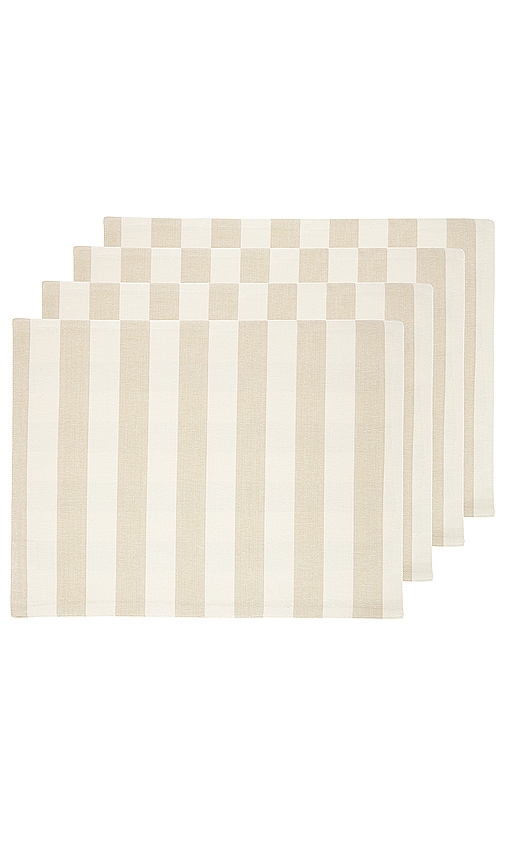 Hawkins New York Essential Striped Set Of 4 Placemats In Neutral