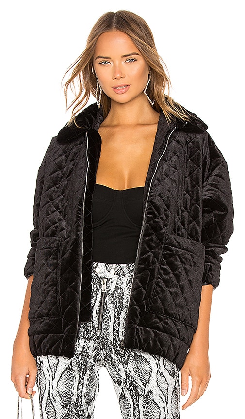 Black Faux Fur Jacket with hood GIA