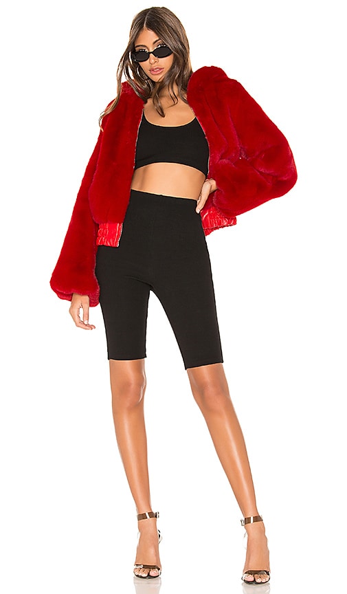 I.AM.GIA 717 Faux Fur Jacket in Red