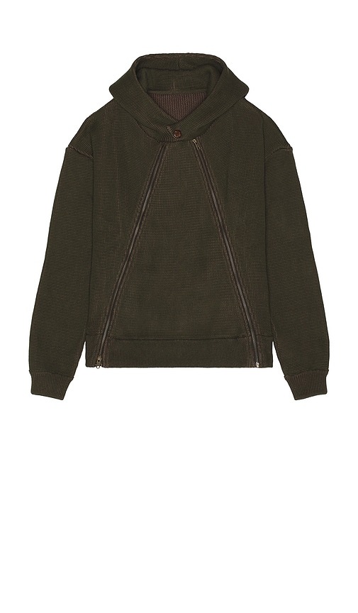 Isa Boulder Triangle Zip Hoodie In Green