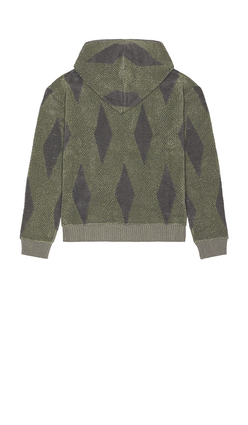 Isa Boulder Small Argyle Towel Hoodie In Green