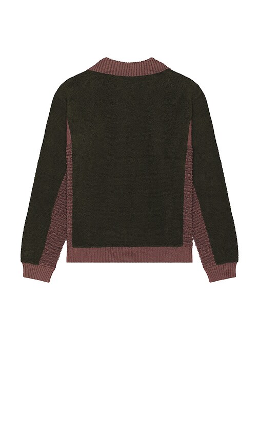 Isa Boulder Relax Zip Up Polo Sweater In Black