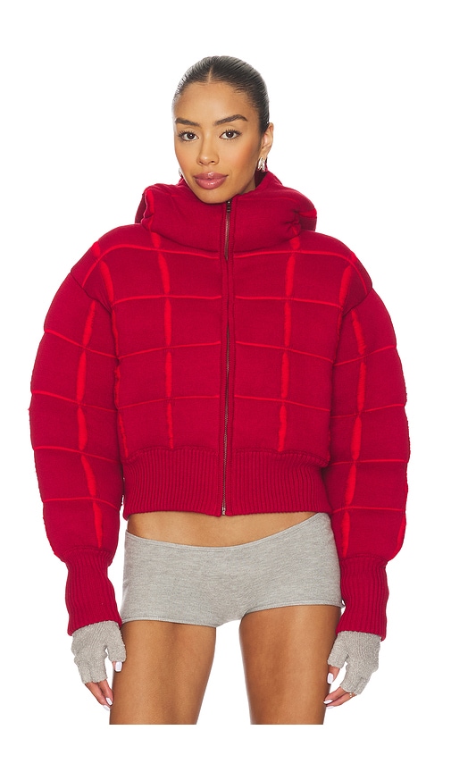Isa Boulder Square Puffer Jacket In Red