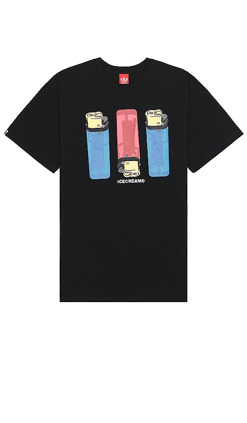 Shop Icecream Flame On Tee In 黑色