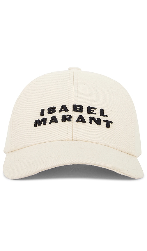 Shop Isabel Marant Tyron Logo Canvas Hat In Ecru & Black