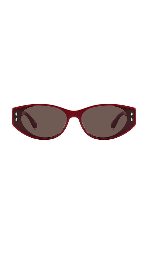 Shop Isabel Marant Oval Sunglasses In Burgundy