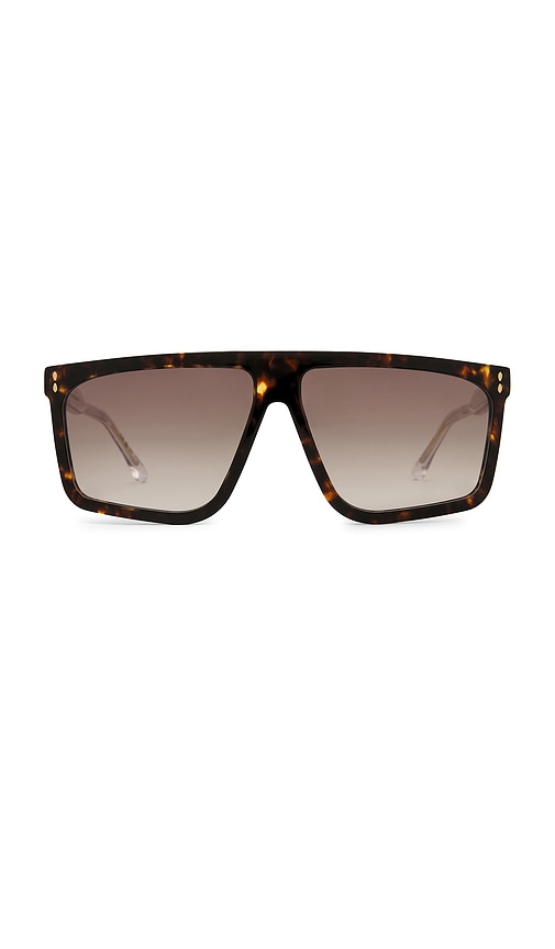 Rectangular Flat Top Sunglasses in Brown.