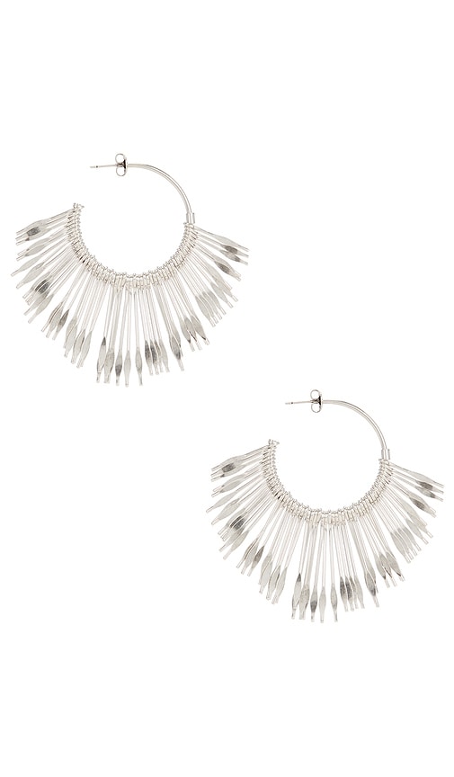 Isabel Marant Fringed Hoop Earrings In Metallic Silver