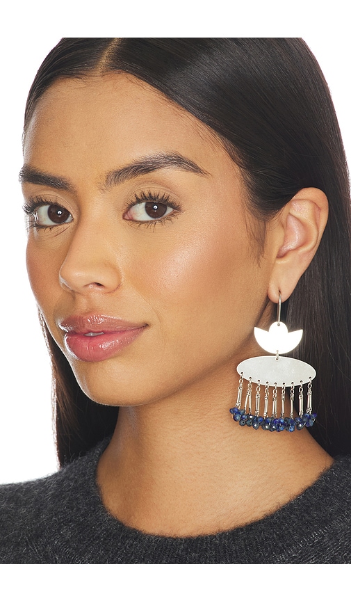  Isabel Marant Ohrringe Nora Fringe In Metallic Silver,navy. 