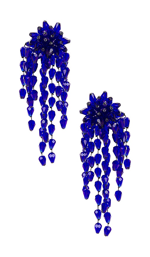 Shop Isabel Marant Hanabi Earrings In Royal Blue & Silver