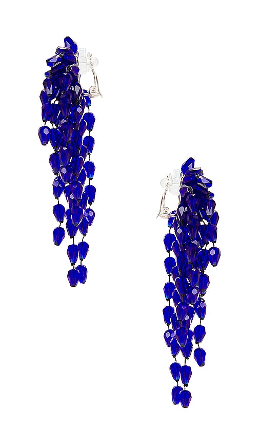 Shop Isabel Marant Hanabi Earrings In Royal Blue & Silver