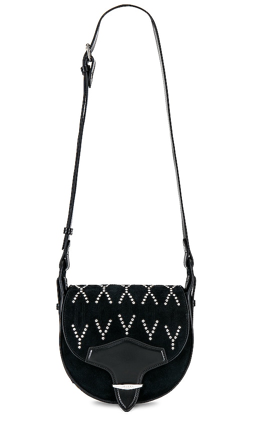 Isabel Marant Botsy Studded Suede Crossbody Bag In Black
