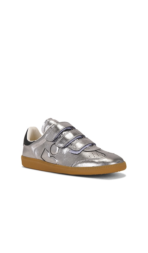 Isabel Marant Festive Beth Metallic Leather Low-top Sneakers In Silver