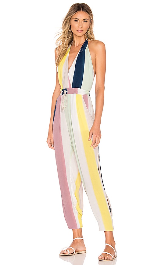 Indah Paz Halter Jumpsuit in Tropical Stripe REVOLVE