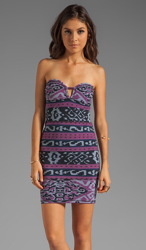 Von Layered Strapless Peekaboo Mini Dress