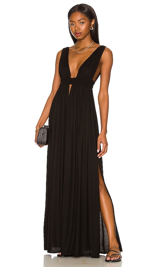 Indah Anjeli Empire Maxi Dress in Black | REVOLVE