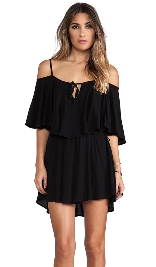 Zhina Rayon Chiffon Flounce Mini Dress