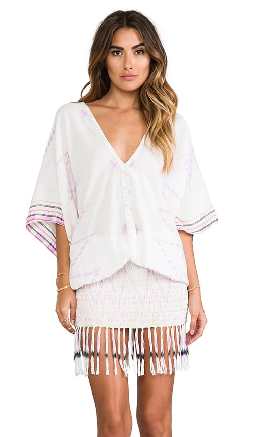 Bayan Smocked Kaftan Mini Dress