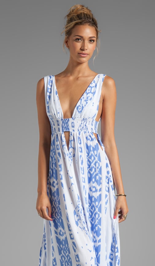 plunging v neck maxi dress