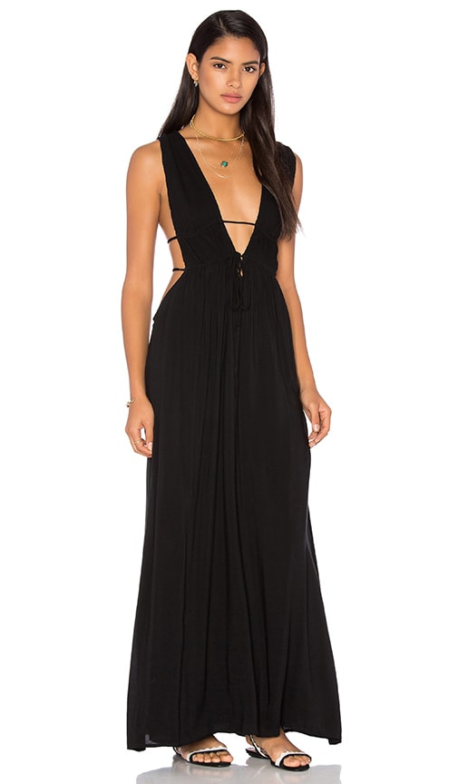 deep cut maxi dress