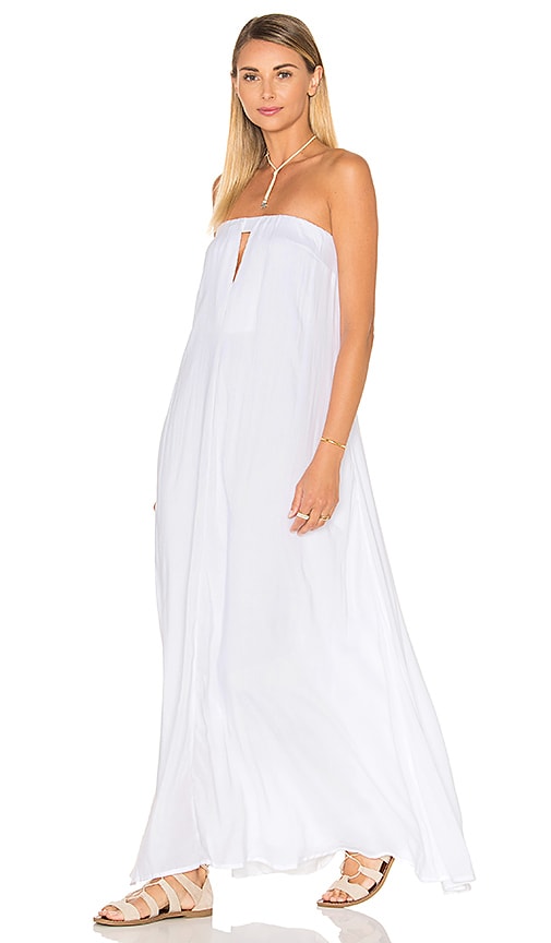 strapless maxi dress white