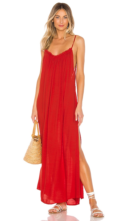 red maxi sundress