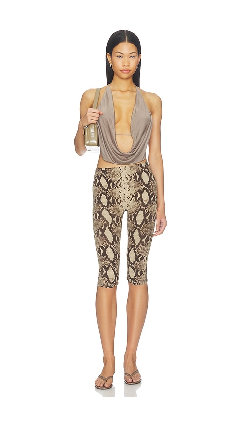 Indah Printed High Waisted Capri Pant In Python