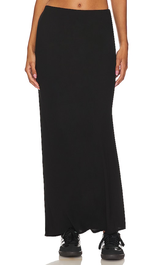 Indah Bianca Bias Cut Maxi Skirt in Black