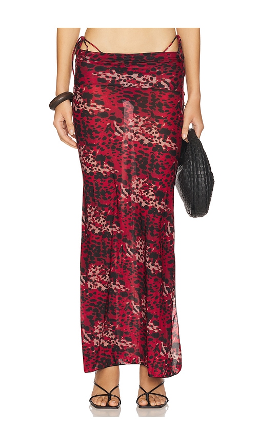 INDAH MICKEY PRINTED MAXI WITH SIDE SPLITS & FOLDOVER WAIST PANEL SKIRT 