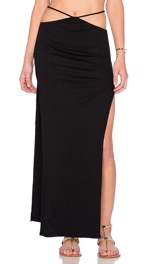 Indah Gigi High Slit Maxi Skirt in Black | REVOLVE