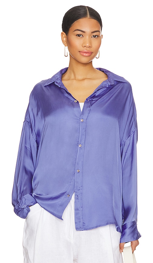 Shop Indah Lakeshore Button Up Shirt In Purple Rain