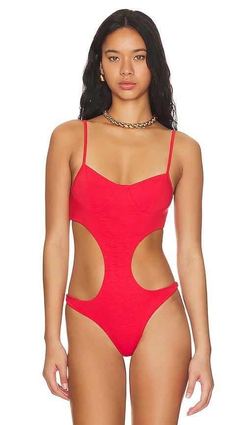 Shop Indah Pretty Please Bodysuit In Poppy