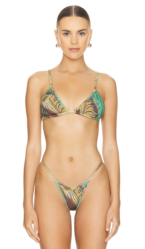Indah Evie Triangle Top In Green