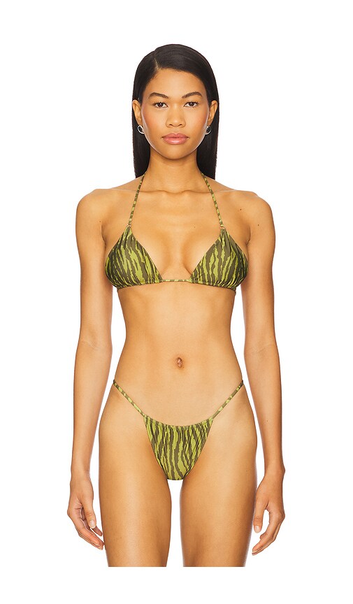 Mary Printed Triangle Bikini Top