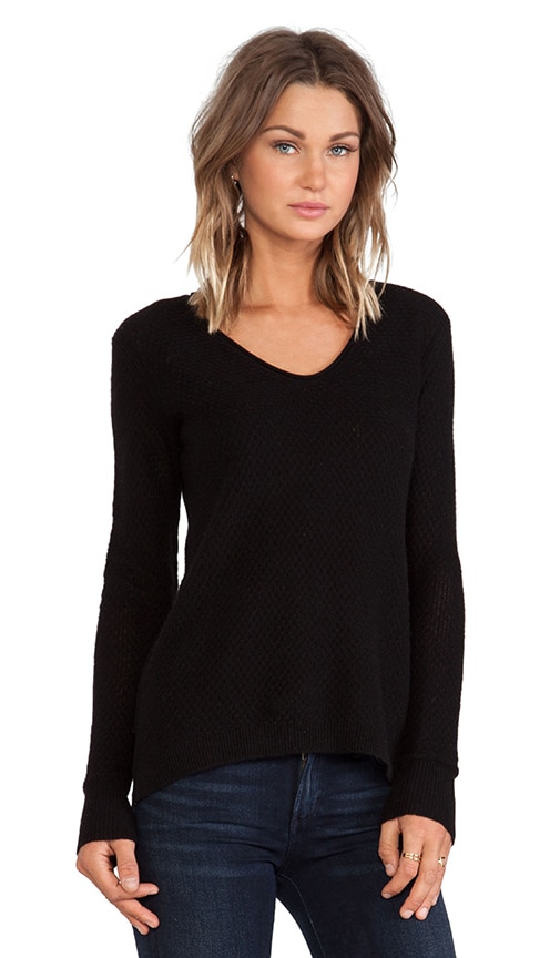 Cashmere Lace V-Neck Sweater