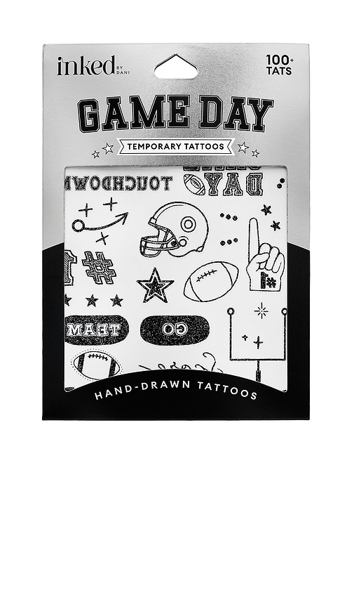 Game Day Touchdown Tattoos in Black Multi