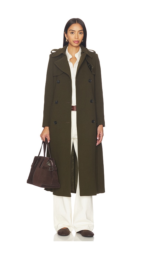 Ivy Oak Charlotte Ann Coat in Olive. - size 32 (also in 36)