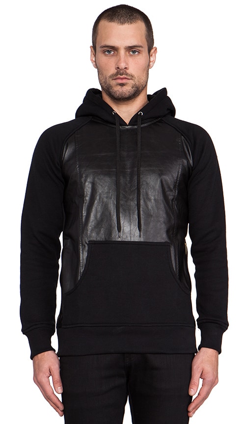 leather pullover hoodie